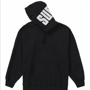 Supreme Rib Hooded Sweatshirt Black LARGE